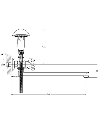 Смеситель для ванны G.Lauf QSL7-A827