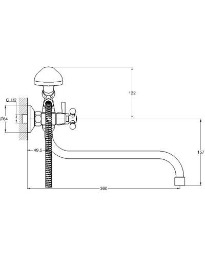 Смеситель для ванны G.Lauf JMX7-A605