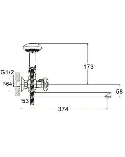 Смеситель для ванны G.Lauf QST7-A827