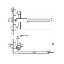 Смеситель для ванны Haiba HB22616 универсальный Хром