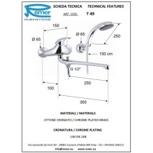 Смеситель для ванны Remer Ten T49