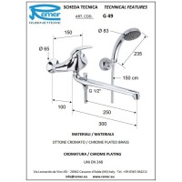 Смеситель для ванны Remer Giga G49