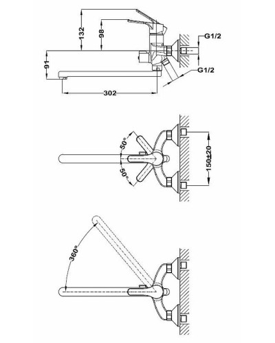Смеситель для ванны Teka Salina 271216250 Хром