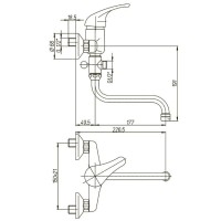 Смеситель для ванны Paini Creta 30CR119R2LMKM