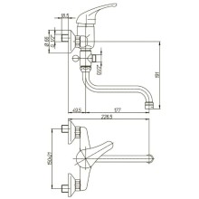 Смеситель для ванны Paini Creta 30CR119R2LMKM