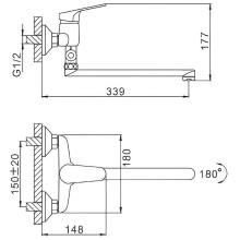Смеситель для ванны Frap H16 F2116 универсальный Хром
