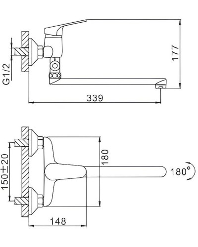 Смеситель для ванны Frap H16 F2116 универсальный Хром