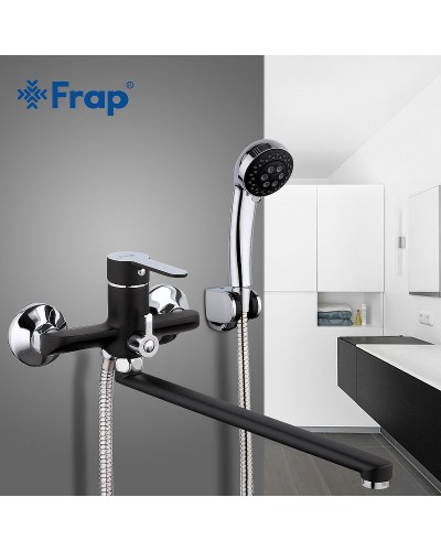 Смеситель для ванны Frap H42 F2242 универсальный Черный матовый Хром