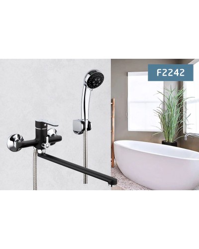 Смеситель для ванны Frap H42 F2242 универсальный Черный матовый Хром