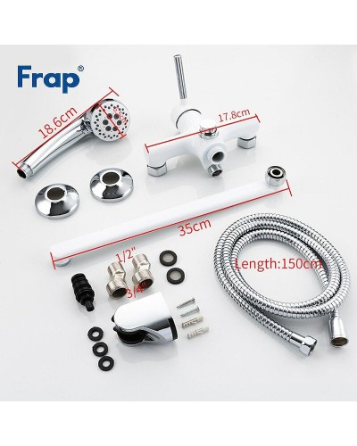 Смеситель для ванны Frap H44-8 F2244-8 универсальный Белый Хром