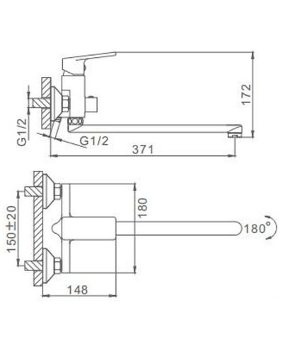 Смеситель для ванны Frap H46 F2246 универсальный Хром