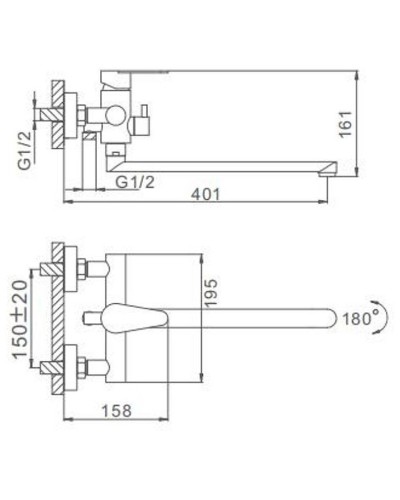 Смеситель для ванны Frap H48 F2248 универсальный Сатин