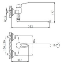 Смеситель для ванны Frap H13 F2113 универсальный Хром