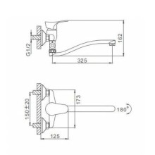 Смеситель для ванны Frap H14 F2114-B универсальный Хром