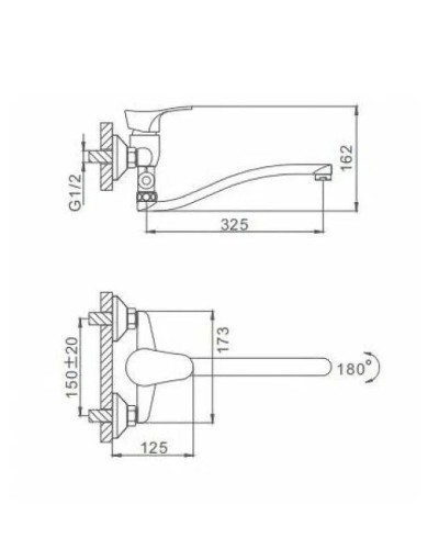 Смеситель для ванны Frap H14 F2114-B универсальный Хром