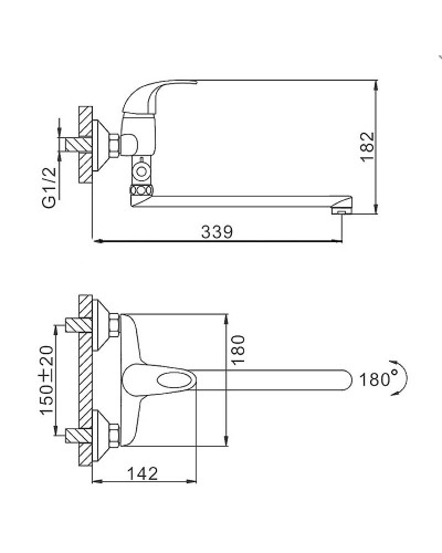 Смеситель для ванны Frap H15 F2115 универсальный Хром