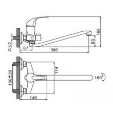 Смеситель для ванны Frap H29 F2229 универсальный Хром