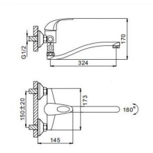 Смеситель для ванны Frap H02 F2102-B универсальный Хром