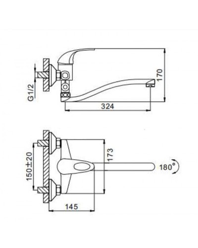 Смеситель для ванны Frap H02 F2102-B универсальный Хром