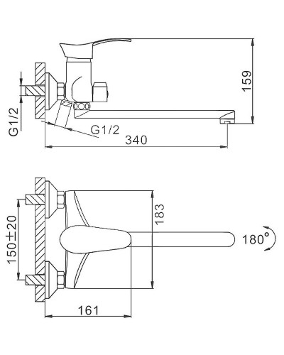 Смеситель для ванны Frap H220 F22001 универсальный Хром