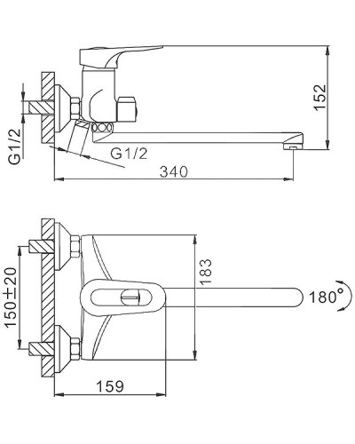 Смеситель для ванны Frap H220 F22004 универсальный Хром