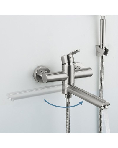 Смеситель для ванны Frap H801 F32801 универсальный Сатин