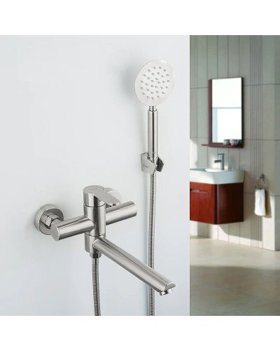 Смеситель для ванны Frap H801 F32801 универсальный Сатин