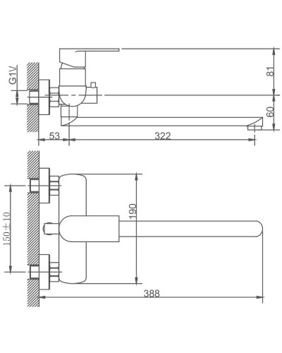 Смеситель для ванны Haiba HB22807 универсальный Нержавеющая сталь