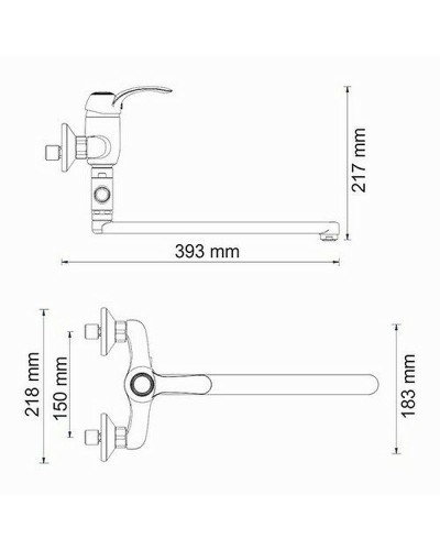 Смеситель для ванны WasserKRAFT Isar 1302L универсальный Темная бронза