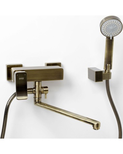 Смеситель для ванны WasserKRAFT Exter 1602L универсальный Светлая бронза