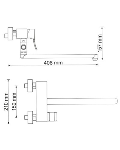 Смеситель для ванны WasserKRAFT Exter 1602L универсальный Светлая бронза