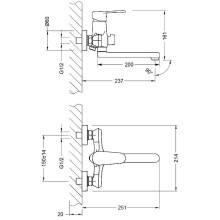 Смеситель для ванны Lemark Point LM0317C универсальный Хром