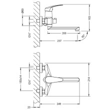 Смеситель для ванны Lemark Linara LM0417C универсальный Хром