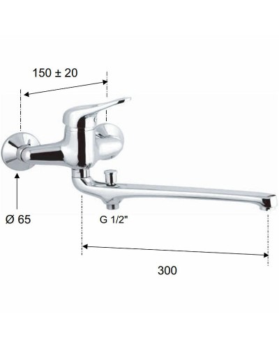 Смеситель для ванны Remer Kiss K46 универсальный Хром