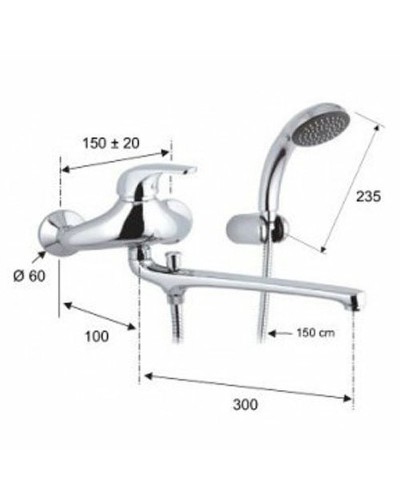 Смеситель для ванны Remer Project P49 универсальный Хром