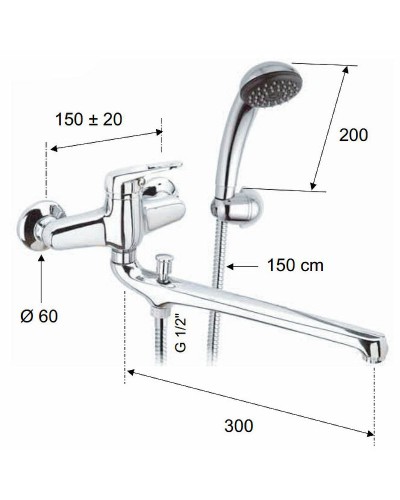 Смеситель для ванны Remer Remix R49 универсальный Хром