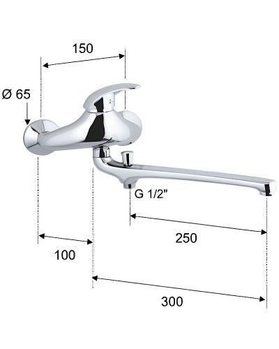 Смеситель для ванны Remer Ten T46 универсальный Хром