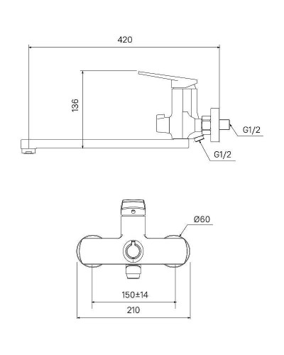 Смеситель для ванны Iddis Esper ESPSB00i10WA универсальный Хром