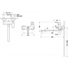 Смеситель для ванны Bravat Vega F6119177CP-01L