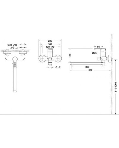 Смеситель для ванны Bravat Stream F63783C-L