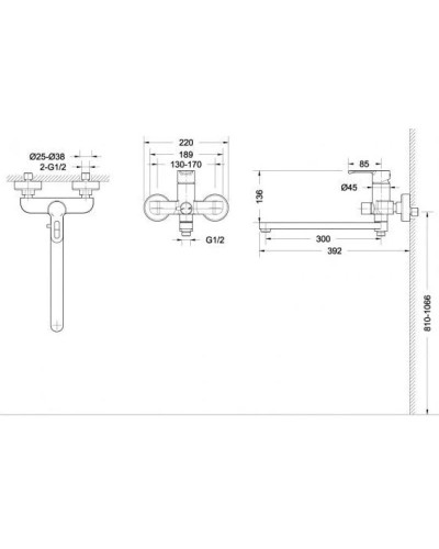 Смеситель для ванны Bravat Stream-D F637163C-01A