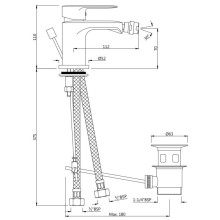 Cмеситель для биде с донным клапаном Jaquar Opal Prime OPP-CHR-15213BPM