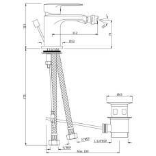Cмеситель для биде с донным клапаном Jaquar Opal Prime OPP-CHR-15213BPM