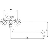 Смеситель для ванны Timo Nelson 1915Y-CR antique