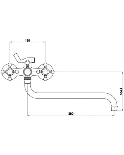 Смеситель для ванны Timo Nelson 1915Y-CR antique