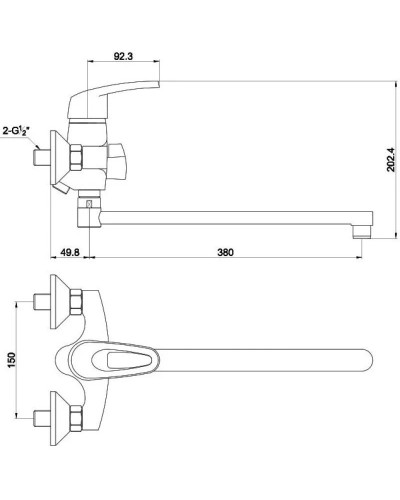 Смеситель для ванны Timo Standard 1935Y-CR chrome