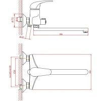 Смеситель для ванны Orange Archi M55-211cr