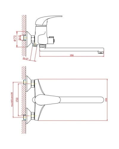 Смеситель для ванны Orange Archi M55-211cr