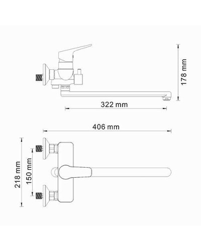 Смеситель для ванны WasserKRAFT Lippe 4502L универсальный Хром