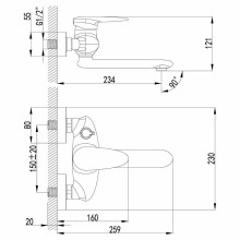 Смеситель для ванны Lemark Status LM4414C универсальный Хром